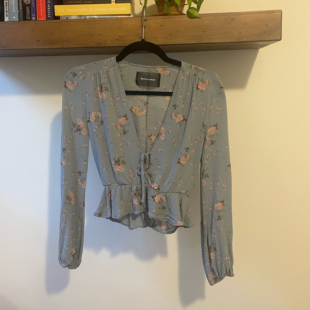 Light blue Reformation top